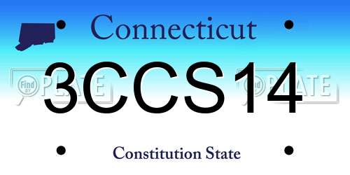 3CCS14 Connecticut License Plate