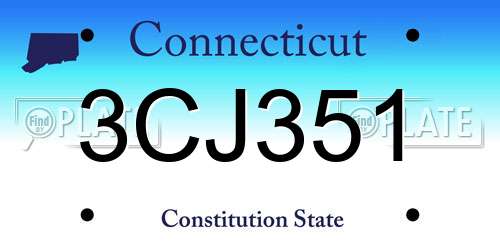 3CJ351 Connecticut License Plate