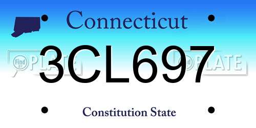 3CL697 Connecticut License Plate