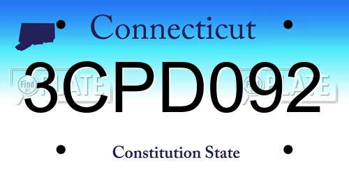 3CPD092 Connecticut License Plate
