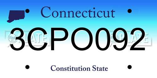 3CPO092 Connecticut License Plate