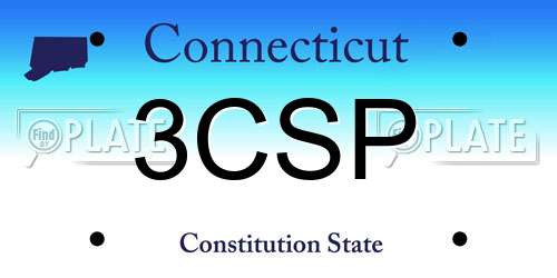 3CSP Connecticut License Plate