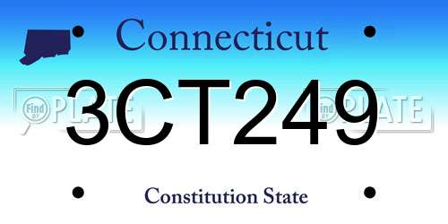 3CT249 Connecticut License Plate