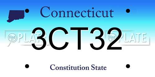 3CT32 Connecticut License Plate