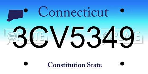 3CV5349 Connecticut License Plate
