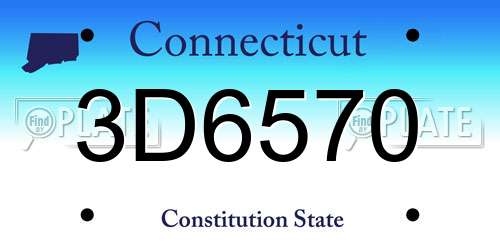 3D6570 Connecticut License Plate