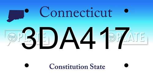3DA417 Connecticut License Plate