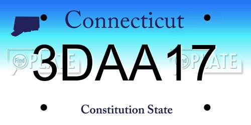 3DAA17 Connecticut License Plate