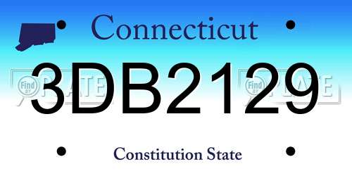 3DB2129 Connecticut License Plate