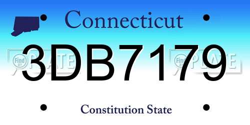 3DB7179 Connecticut License Plate