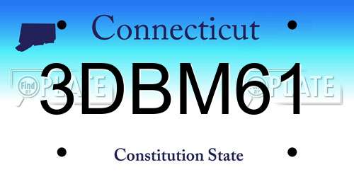 3DBM61 Connecticut License Plate