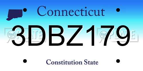 3DBZ179 Connecticut License Plate