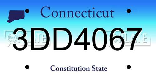 3DD4067 Connecticut License Plate