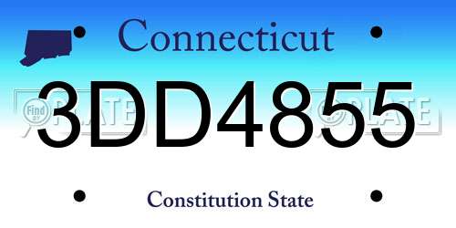 3DD4855 Connecticut License Plate