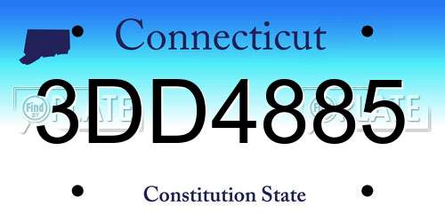 3DD4885 Connecticut License Plate