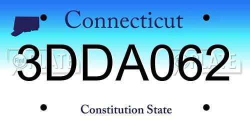 3DDA062 Connecticut License Plate