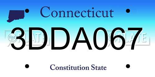 3DDA067 Connecticut License Plate