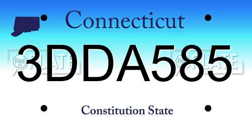 3DDA585 Connecticut License Plate