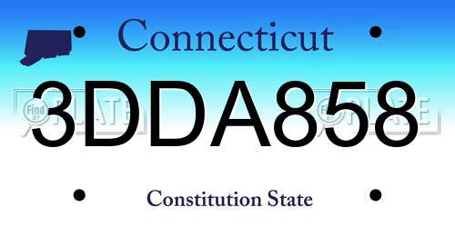 3DDA858 Connecticut License Plate