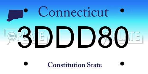 3DDD80 Connecticut License Plate