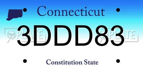 3DDD83 Connecticut License Plate