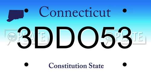 3DDO53 Connecticut License Plate