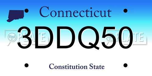 3DDQ50 Connecticut License Plate