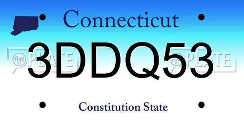 3DDQ53 Connecticut License Plate
