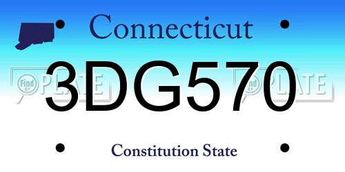 3DG570 Connecticut License Plate