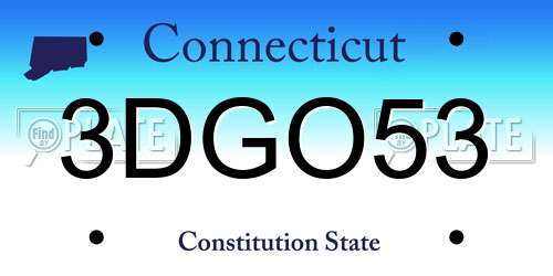 3DGO53 Connecticut License Plate