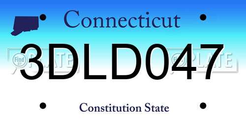 3DLD047 Connecticut License Plate