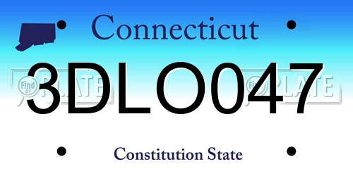 3DLO047 Connecticut License Plate