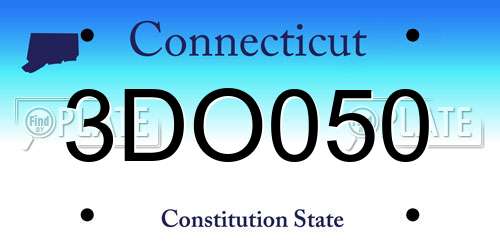 3DO050 Connecticut License Plate