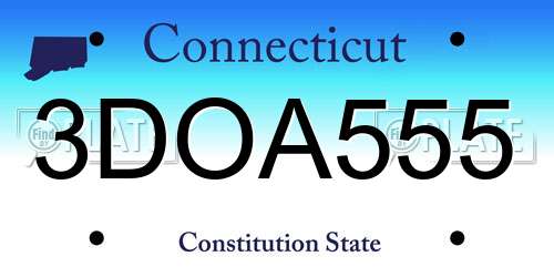 3DOA555 Connecticut License Plate