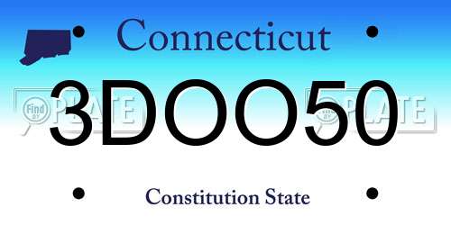 3DOO50 Connecticut License Plate