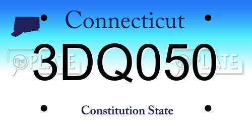 3DQ050 Connecticut License Plate