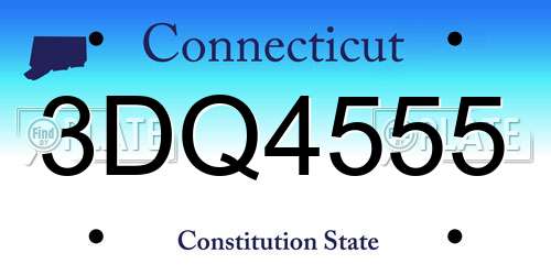 3DQ4555 Connecticut License Plate