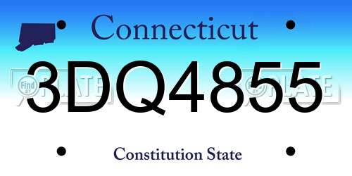 3DQ4855 Connecticut License Plate