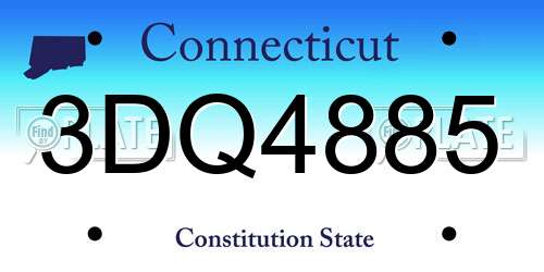 3DQ4885 Connecticut License Plate