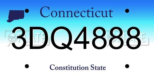 3DQ4888 Connecticut License Plate