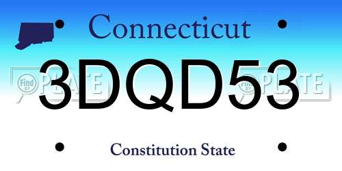 3DQD53 Connecticut License Plate