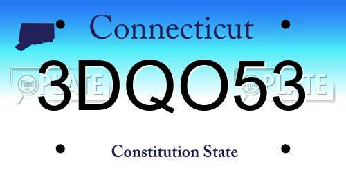 3DQO53 Connecticut License Plate