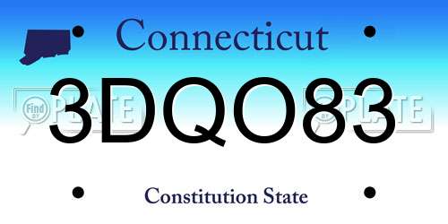3DQO83 Connecticut License Plate