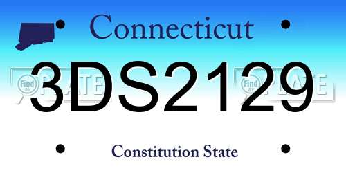 3DS2129 Connecticut License Plate