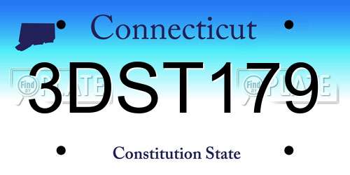 3DST179 Connecticut License Plate
