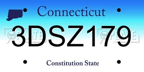 3DSZ179 Connecticut License Plate