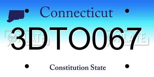 3DTO067 Connecticut License Plate