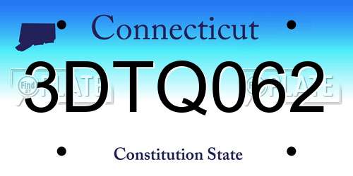3DTQ062 Connecticut License Plate