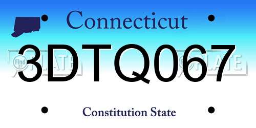 3DTQ067 Connecticut License Plate