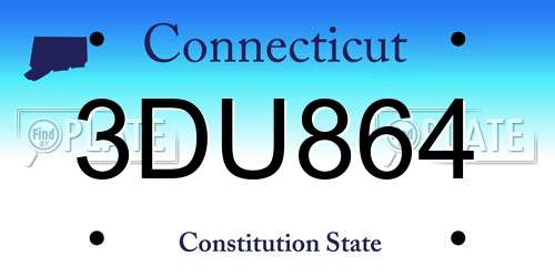 3DU864 Connecticut License Plate